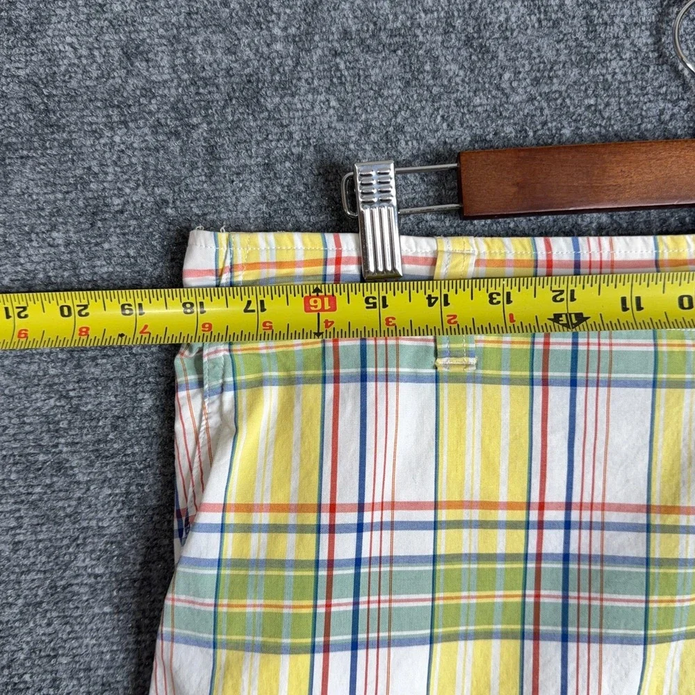Lacoste Cargo Shorts Men's Size 38 Yellow Plaid Check Hiking Summer Golf Casual